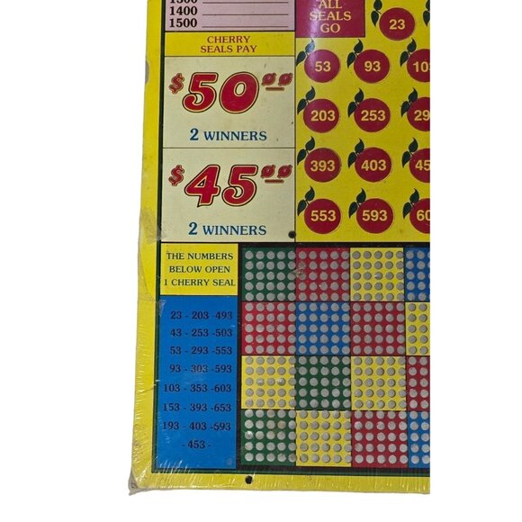 Vtg Cherry Pickin Time Wood Punchboard Game 15"x11" Bar Pub Game Room Decor NOS - Picture 11 of 14